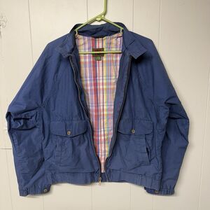 Vtg Boston Traders Harrington Style Bomber Jacket Plaid Lined Full Zip Men S